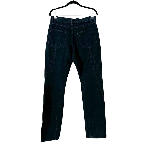 NWT ZARA The Panelled Slim Black Denim Pants Sz 40 - Picture 3 of 7